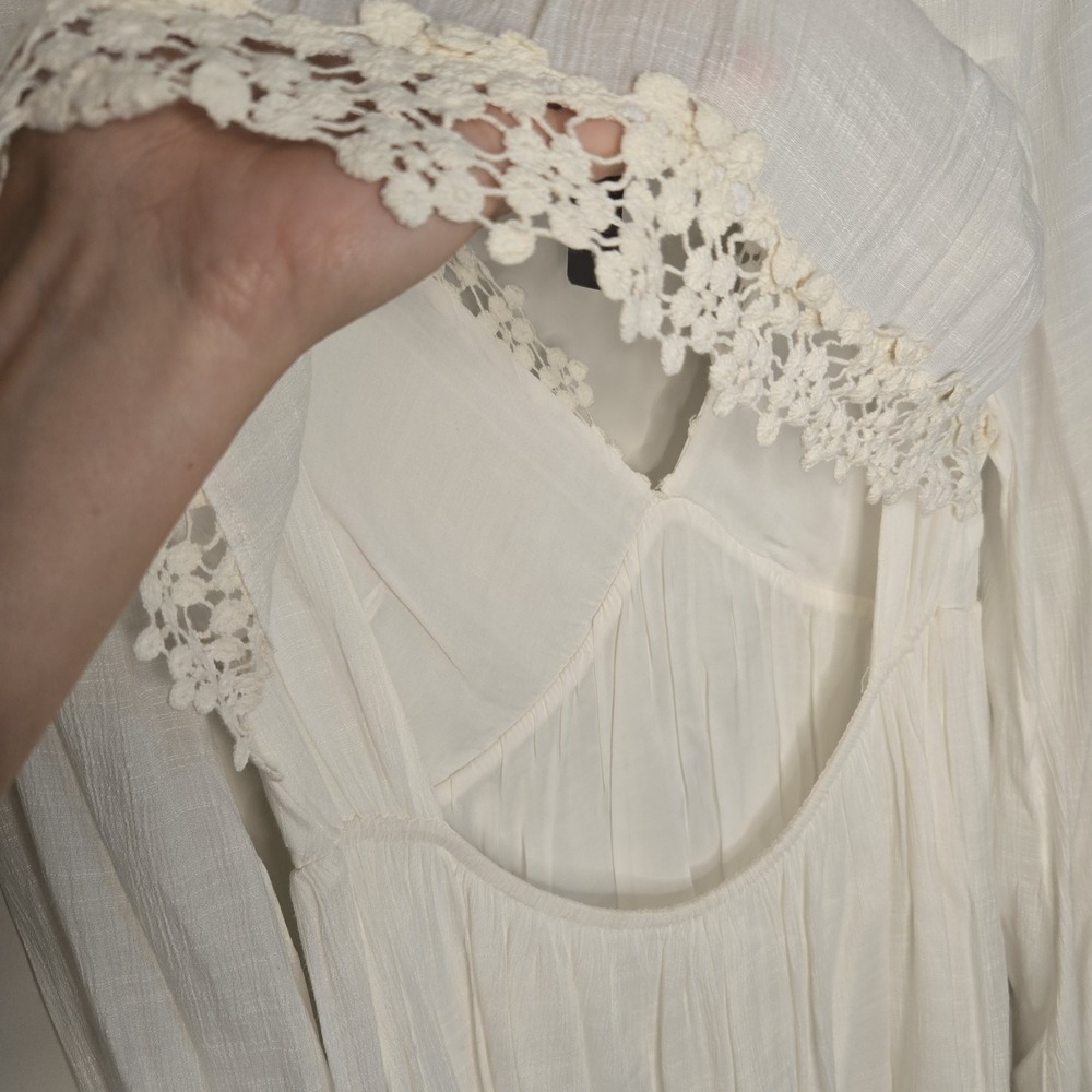 NWT Free People White Fairy Angel Muslin Cottagecore Boho Gentle Dreamer Sz M - Picture 7 of 8